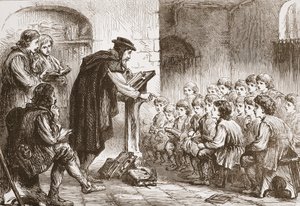 Froments skola vid Molard, illustration från The History of Protestantism av James Aitken Wylie (1808-1890), pub. 1878 av English School