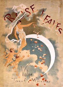Framsidan av partituret till "Ruse Leaves" av Josef Meissler (färglitografi) av English School