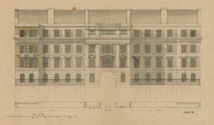 Framifrån av Furnivals Inn, Holborn, London av English School