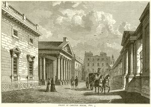 Framsidan av Carlton House, 1820 av English School