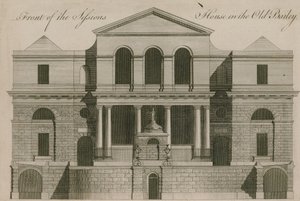 Framsidan av Sessions House i Old Bailey av English School