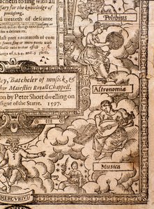 Frontispice från A Plaine and Easie Introduction to Practicall Musicke av Thomas Morley, Detail, 1597 av English School