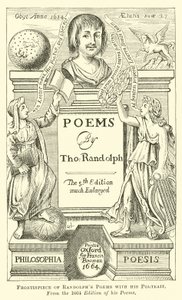 Frontispice av Randolphs dikter med hans porträtt av English School