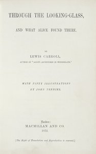 Frontispice till Alice Through the Looking-Glass av Lewis Carroll (1833-98), publicerad av Macmillan, 1872 av English School