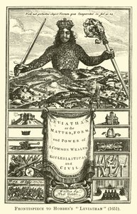 Frontispice till Hobbes Leviathan, 1651 av English School