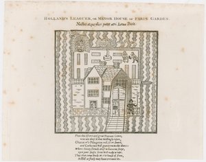 Frontispice till Hollands Leaguer, 1632. Paris trädgård av English School