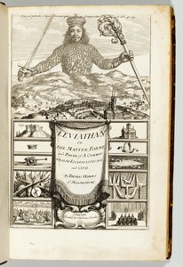 Frontispice till "Leviathan, eller The Matter, Forme, & Power of a Common-Wealth Ecclesiasticall and Civill" av Thomas Hobbes (1588-1679) från Malmesbury av English School