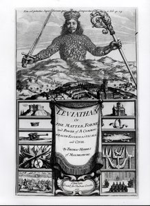 Frontispice to Leviathan or the Matter, Forme and Power of a Common Wealth Ecclesiasticall and Civil, 1651, av Thomas Hobbes (1588-1679) från Malmesbury av English School