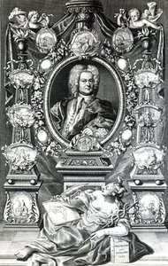 Frontispice to Naval History of England av Thomas Lediard, publicerad 1735 av English School