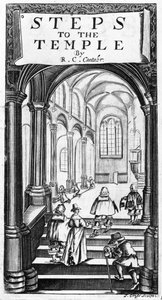 Frontispice to Steps to the Temple av Richard Crashaw, graverad av J. Cross, 1648 av English School