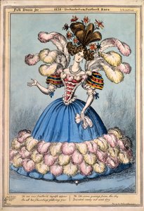 Hel klänning för _ 1828 - Dedikerad till den fjädrade rasen, 1828 (handfärgad gravyr) av English School