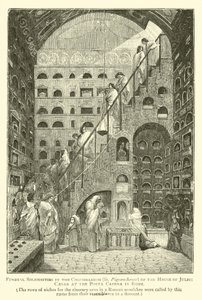 Begravningsfester i Columbarium (upplyst duvhus) i huset Julius Caesar vid Porta Capena i Rom av English School