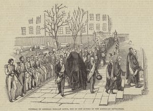 Begravning av general Morgan Lewis, en av skådespelarna i den amerikanska revolutionen av English School