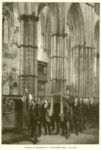 Livingstones begravning i Westminster Abbey av English School