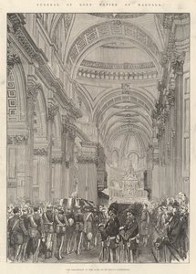 Lord Napiers begravning av Magdala (gravyr) av English School