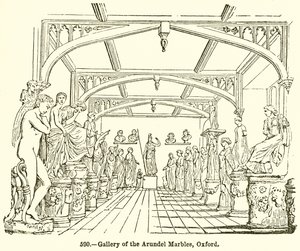 Galleri med Arundel Marbles, Oxford (gravyr) av English School