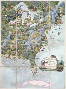 Game of the Star-Spangled Banner eller Emigrants to the United States, brädspel c.1860 av English School