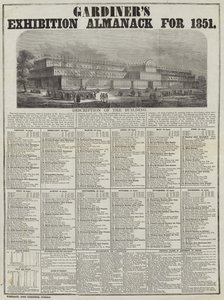 Gardiners utställningsalmanack för 1851 av English School