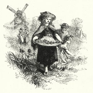 Samla in cowslips (gravyr) av English School