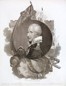 Gebhard von Blucher, preussisk fältmarskalk (gravyr) av English School
