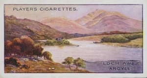 Pärlor i det brittiska landskapet: Loch Awe, Argyll (färglitografi) av English School