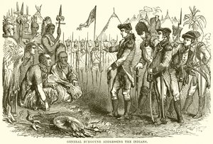 General Burgoyne talar till indianerna av English School