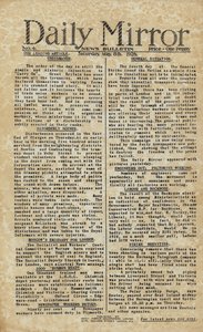 Generalstrejk rapporterad i Daily Mirror (gravyr) av English School