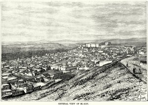 Gesamtansicht von El-Kef (Gravur) von English School