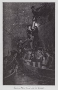 General Wolfes attack mot Quebec (litho) av English School