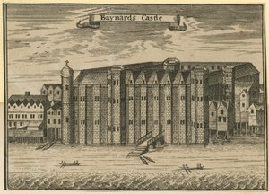 Översikt över Baynards Castle av English School