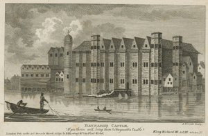 Översikt över Baynards Castle av English School