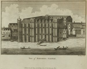 Översikt över Baynards Castle av English School