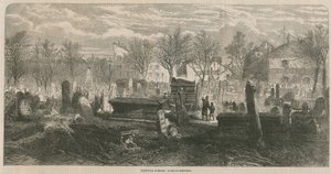 Översikt över Bunhill Fields gravfält av English School