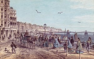 Allmän bild av människor på strandpromenaden i Brighton av English School