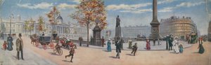 Översikt över det sydöstra hörnet av Trafalgar Square av English School