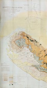 Geologisk karta över Kutch-regionen i Indien, Geological Survey of India 1868-69