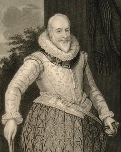 George Carew (1555-1629) Earl av Totnes och baron Carew av Clopton (gravyr) av English School