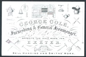 George Cole, inrednings- och allmän järnhandlare, handelskort av English School