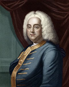 George Frideric Handel, graverad av Thomson (senare färgläggning)