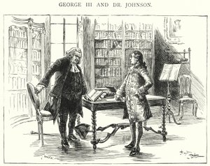 George III och Dr Johnson (gravyr) av English School