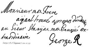 George I K av England, f 1660, d 1727 av English School