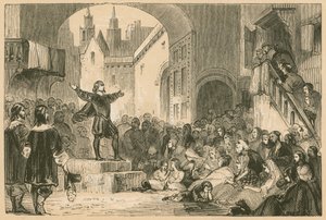 George Wishart predikade i Dundee under pesten av English School