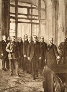 Tyska politiker på slottet i Versailles, 1919 av English School