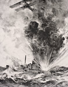 Tysk ubåt bombade och sänktes 26 augusti 1915, från 