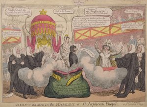 Spöke som sett i Hamlet of St. Stephens Chapel, pub. 1820 av English School