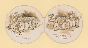 Spöken - apor och uggla (litho) av English School