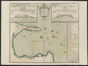 Gibraltar Bay (West and East Prospect of G. Hill.) Av C. Price, ca 1730 (färg litho) av English School