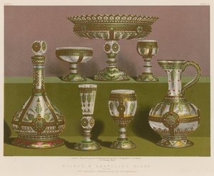 Förgyllt och emaljerat glas från The Imperial Manufactory, St Petersburg av English School