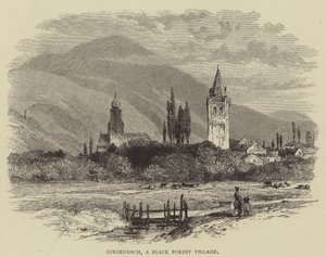 Gingenbach, en by i Schwarzwald (gravyr) av English School