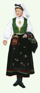 Flicka i inhemsk kostym av English School
